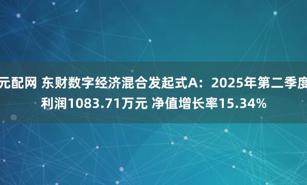 元配网 东财数字经济混合发起式A：2025年第二季度利润1083.71万元 净值增长率15.34%